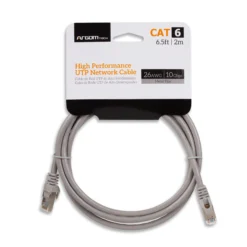 Cable de Red UTP ARGOM ARG-CB-1553 A00477, Cable de Conexión color Gris, 2 METROS Categoría CAT6, RJ45, Con Conectores/puntas de metal (cable para  Interior).