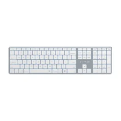 Teclado Inalambrico HYPER+ HS2310US Bluetooth 5.0, Color Blanco, diseño portátil y elegante, conectividad multidispositivo (hasta 3 dispositivos)