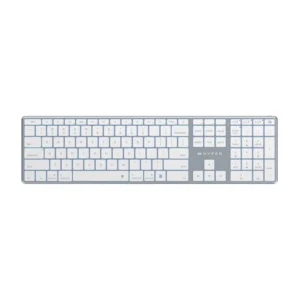 Teclado Inalambrico HYPER+ HS2310US Bluetooth 5.0, Color Blanco, diseño portátil y elegante, conectividad multidispositivo (hasta 3 dispositivos)