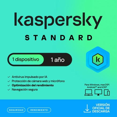 Antivirus KASPERSKY Standard 1 Usuario/1 Año para PC