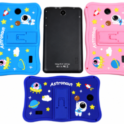 Tableta Infantil Educativa 7” HD, TAB-KID-00 con Estuche Protector de Goma Antigolpes diseño de astronauta con soporte integrado, Camara frontal y trasera, Android 11, 2 GB RAM, 16 GB de almacenamiento, Bluetooth