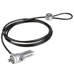 Candado de Seguridad para Laptop STEREN COM-225, Cable de Acero Recubierto, Sistema de Bloqueo por Combinación de 4 Dígitos, Longitud 1.8m.