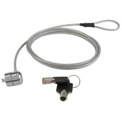 Candado de Seguridad con Llave para Laptop STEREN COM-220, Color Gris, Incluye 2 llaves, Longitud 1.8m.