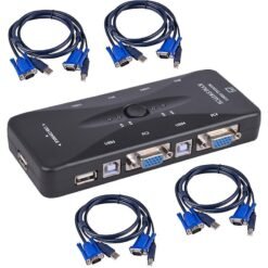 SWITCH de 4 puertos USB 2.0 KVM VGA SVGA