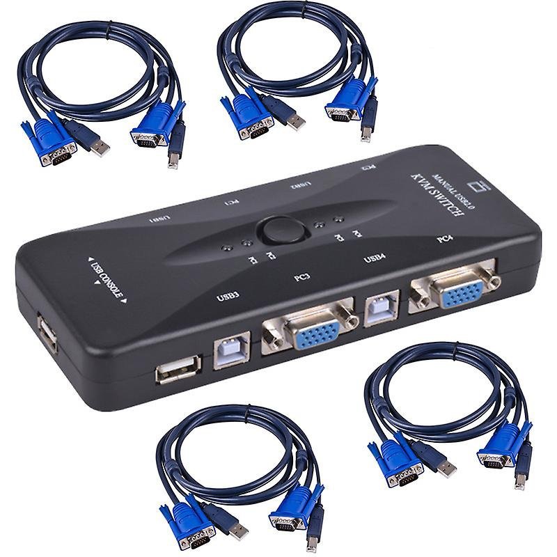 SWITCH de 4 puertos USB 2.0 KVM VGA SVGA